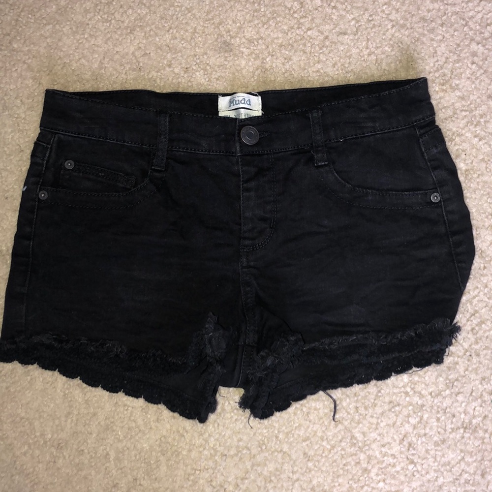 mudd black jean shorts